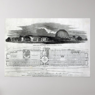 Gebäude für die Große Industrieausstellung Poster