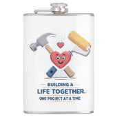 Gebäude für ein gemeinsames Leben | Niedliche DIY Flachmann (Vorderseite)