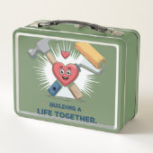 Gebäude für ein gemeinsames Leben | Niedliche DIY Metall Brotdose (Rückseite)