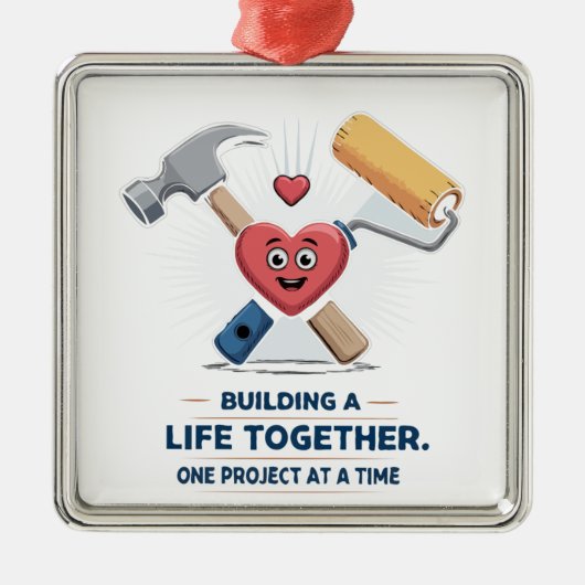 Gebäude für ein gemeinsames Leben | Niedliche DIY Ornament Aus Metall (Vorne)