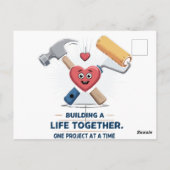 Gebäude für ein gemeinsames Leben | Niedliche DIY  Postkarte (Rückseite)