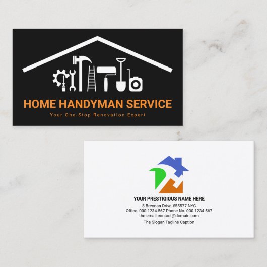 Gebäude für kreative Rooftop-Handyman-Tools Visitenkarte (Vorne/Hinten)