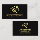 Gebäude für Minimalistische Gold Placines Visitenkarte (Vorne/Hinten)