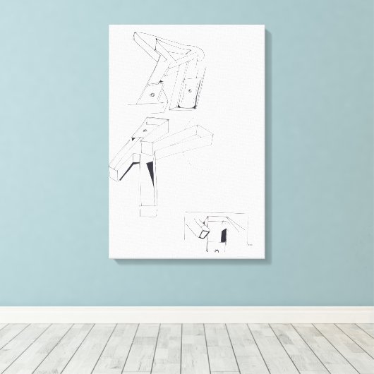 Gebäude Games-K-Monogramm Zeichnete 19 Leinwand (Insitu (Holzboden))