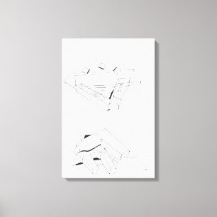 Gebäude Games VF Monogram Cube Zeichnend12 Leinwan Leinwanddruck