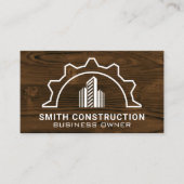 Gebäude-Geologo | Hintergrund Holz Visitenkarte (Vorderseite)