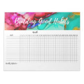 Gebäude Gute Gewohnheiten monatliche Aufzeichnung Notizblock (Vorderseite)