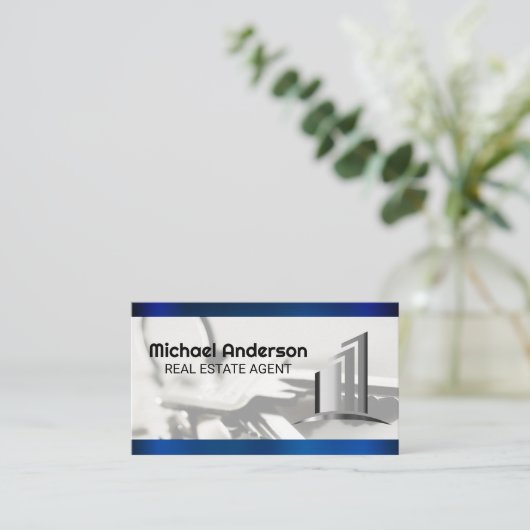 Gebäude | Hausschlüssel Visitenkarte (Stehend Vorderseite)