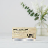 Gebäude | Holz | Metall Visitenkarte (Stehend Vorderseite)