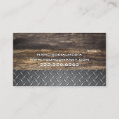 Gebäude | Holzbohlen aus Stahl Visitenkarte (Rückseite)