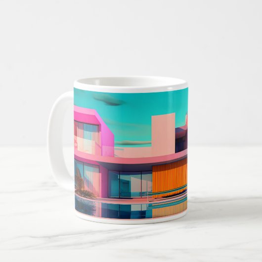 Gebäude im Pop Art Style Kaffeetasse (Vorderseite Links)