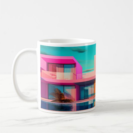 Gebäude im Pop Art Style Kaffeetasse (Links)