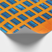 Gebäude in Blau und Orange Geschenkpapier (Ecke)