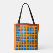 Gebäude in Blau und Orange Tasche (Rückseite)