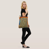 Gebäude in Blau und Orange Tasche (Am Model)