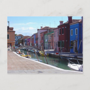 Gebäude in Burano, Venedig Postkarte