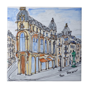 Gebäude in der Rue Reaumur, Paris, Frankreich Fliese