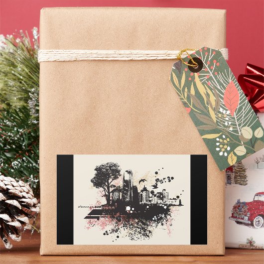 Gebäude in der Stadt, die Stickers Zeichnete