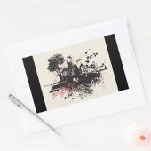 Gebäude in der Stadt, die Stickers Zeichnete