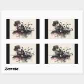 Gebäude in der Stadt, die Stickers Zeichnete (Blatt)