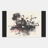 Gebäude in der Stadt, die Stickers Zeichnete (Vorderseite)