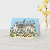 Gebäude in einem Haus - Kindergrußkarte Karte (Gelbe Blume)