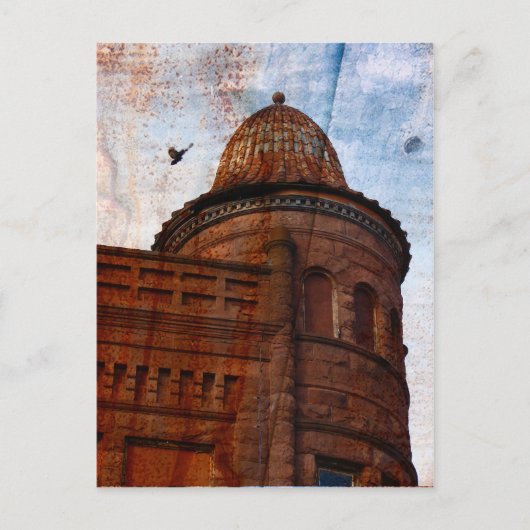 Gebäude in Fort Madison mit rostfreiem Hintergrund Postkarte (Vorderseite)