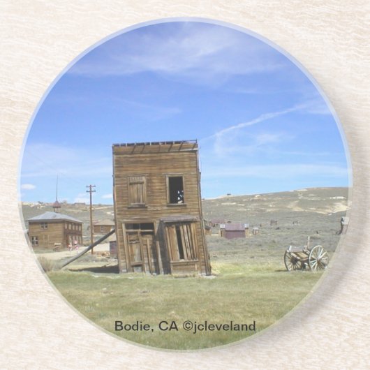 Gebäude in Ghost Town Bodie, CA Sandstein Untersetzer (Vorne)