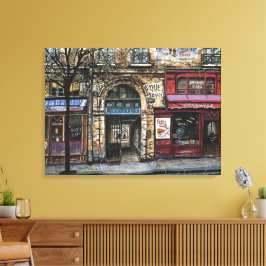 Gebäude in Paris Wasserfarbe Einzigartig Leinwanddruck