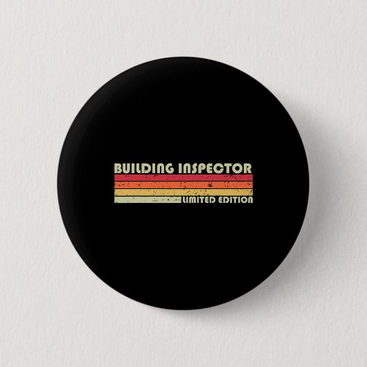Gebäude Inspector Funny Job Title Birthday Worker Button (Vorderseite)