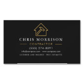 Gebäude-Konstruktion Black Gold Magnetische Visitenkarte (Vorderseite)