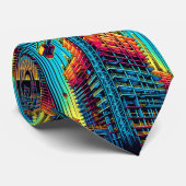 Gebäude-Konstruktion mit Kranneonfarben Krawatte (Gerollt)