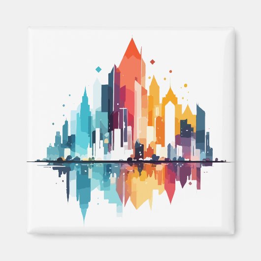 Gebäude Landschaft Moderne Wolkenkratzer Stadtlebe Magnet (Vorne)