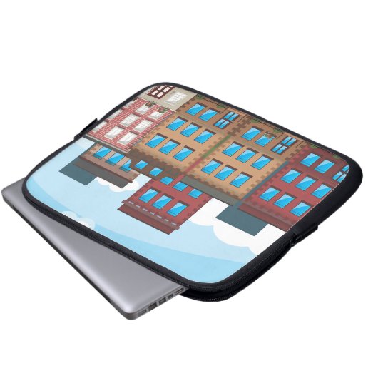 Gebäude Laptopschutzhülle (Vorne Knopf)