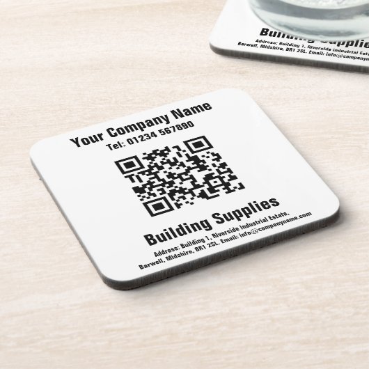 Gebäude liefert QR-Codedesign Getränkeuntersetzer (Linke Seite)