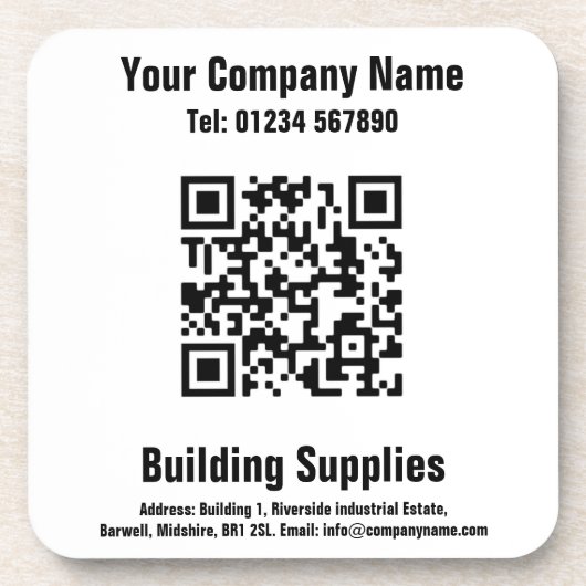 Gebäude liefert QR-Codedesign Getränkeuntersetzer (Vorderseite)