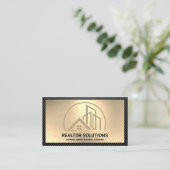 Gebäude-Logo | Gold | Kohlenstofffaser Visitenkarte (Stehend Vorderseite)