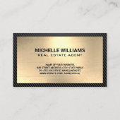 Gebäude-Logo | Gold | Kohlenstofffaser Visitenkarte (Rückseite)