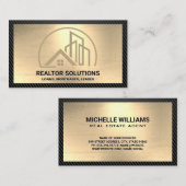 Gebäude-Logo | Gold | Kohlenstofffaser Visitenkarte (Vorne/Hinten)