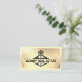 Gebäude-Logo | Gold Metallic Visitenkarte (Stehend Vorderseite)