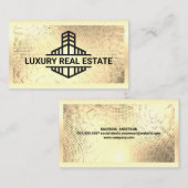 Gebäude-Logo | Gold Metallic Visitenkarte (Vorne/Hinten)