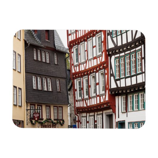 Gebäude mit halbem Baumbestand Magnet (Horizontal)