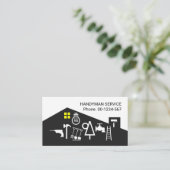 Gebäude mit Handyman-Tools Visitenkarte (Stehend Vorderseite)