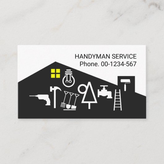 Gebäude mit Handyman-Tools Visitenkarte (Vorderseite)