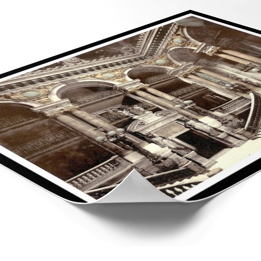 Gebäude mit Treppe Poster (Ecke)