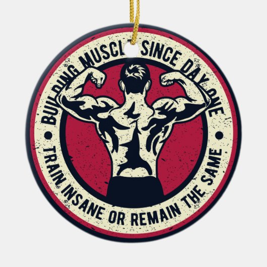 Gebäude Muskel Train Insane oder bleibt gleich Keramikornament (Vorne)