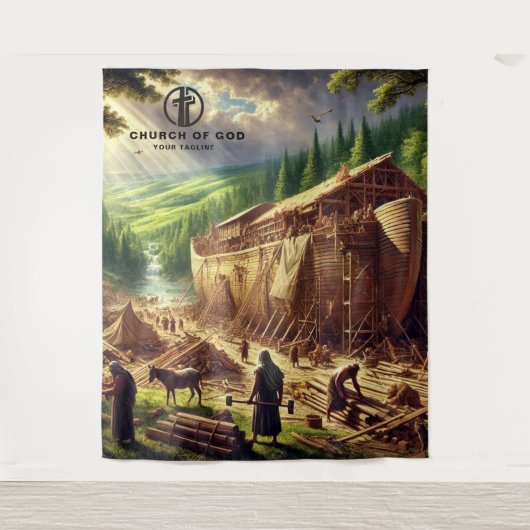 Gebäude Noahs Arche Wandteppich (Vorderseite)