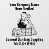 Gebäude- oder Gebäude-Lieferfirma Fensteraufkleber (Blatt)