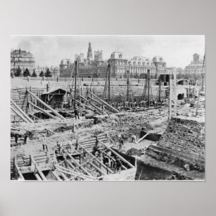 Gebäude of the Hotel-Dieu, Paris, c.1866 Poster