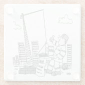 Gebäude-Overhead-Kranbetreiber Glasuntersetzer (Rückseite)